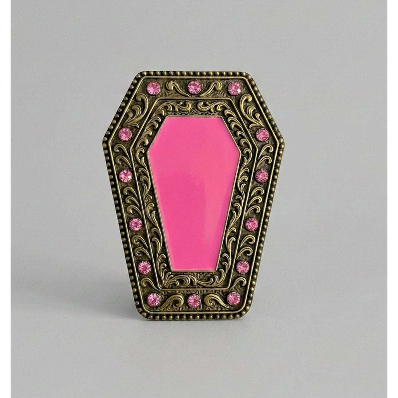 Pink Goth Buckle Coffin Shaped