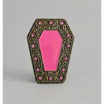 Pink Goth Buckle Coffin Shaped
