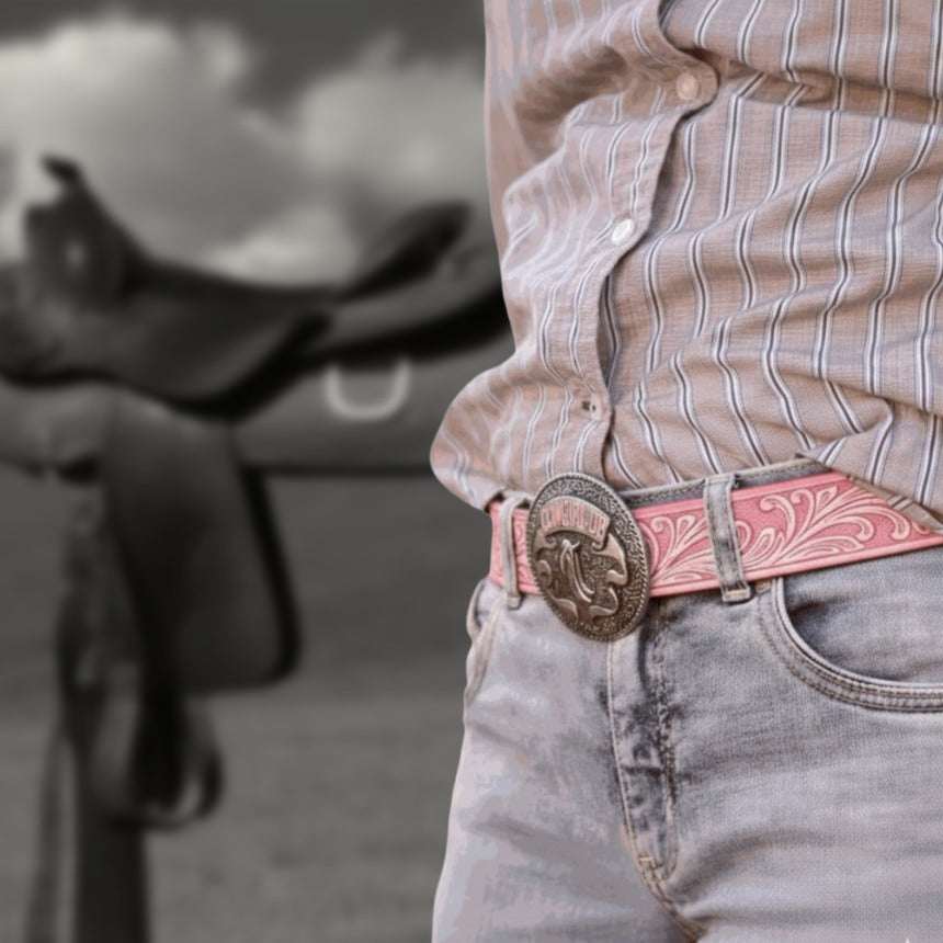 Western Wear Cowgirl up Rodeo Womens Pink belt buckle See All Pictures Angel Ranch® Ladies main image 4