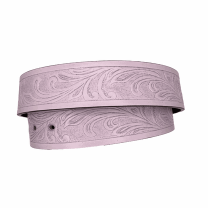 Purple faux leather belt tooled.
