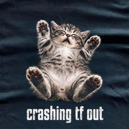 Crashing tf out black t shirt Gildan medium size thick 100% preshrunk cotton