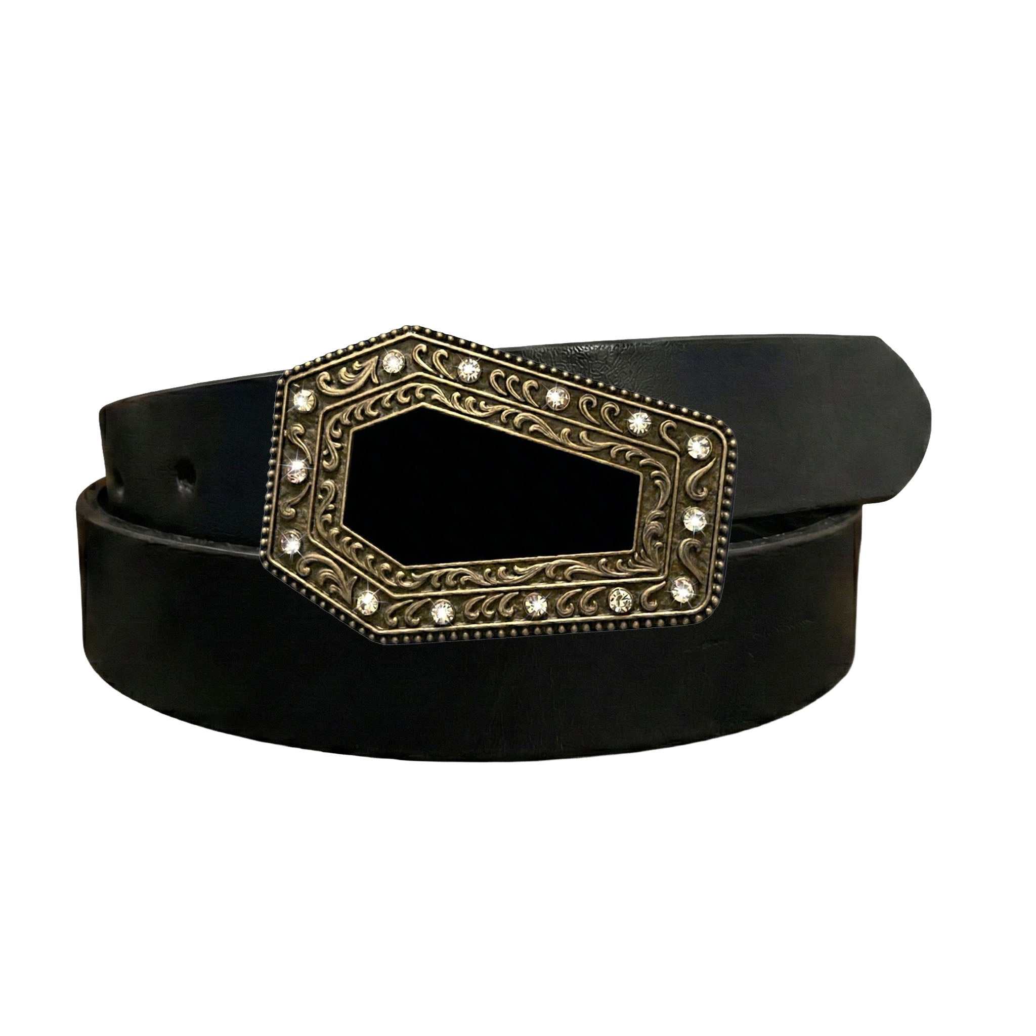 Goth Coffin Buckle w/ Rhinestones - 3 Color Options