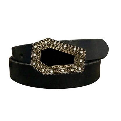 Goth Coffin Buckle w/ Rhinestones - 3 Color Options