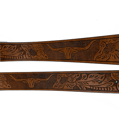 Brown Faux Leather Belt Two Sides